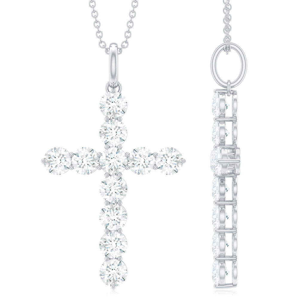 Lab Grown Diamond Catholic Cross Necklace for Women - Two & Gathered