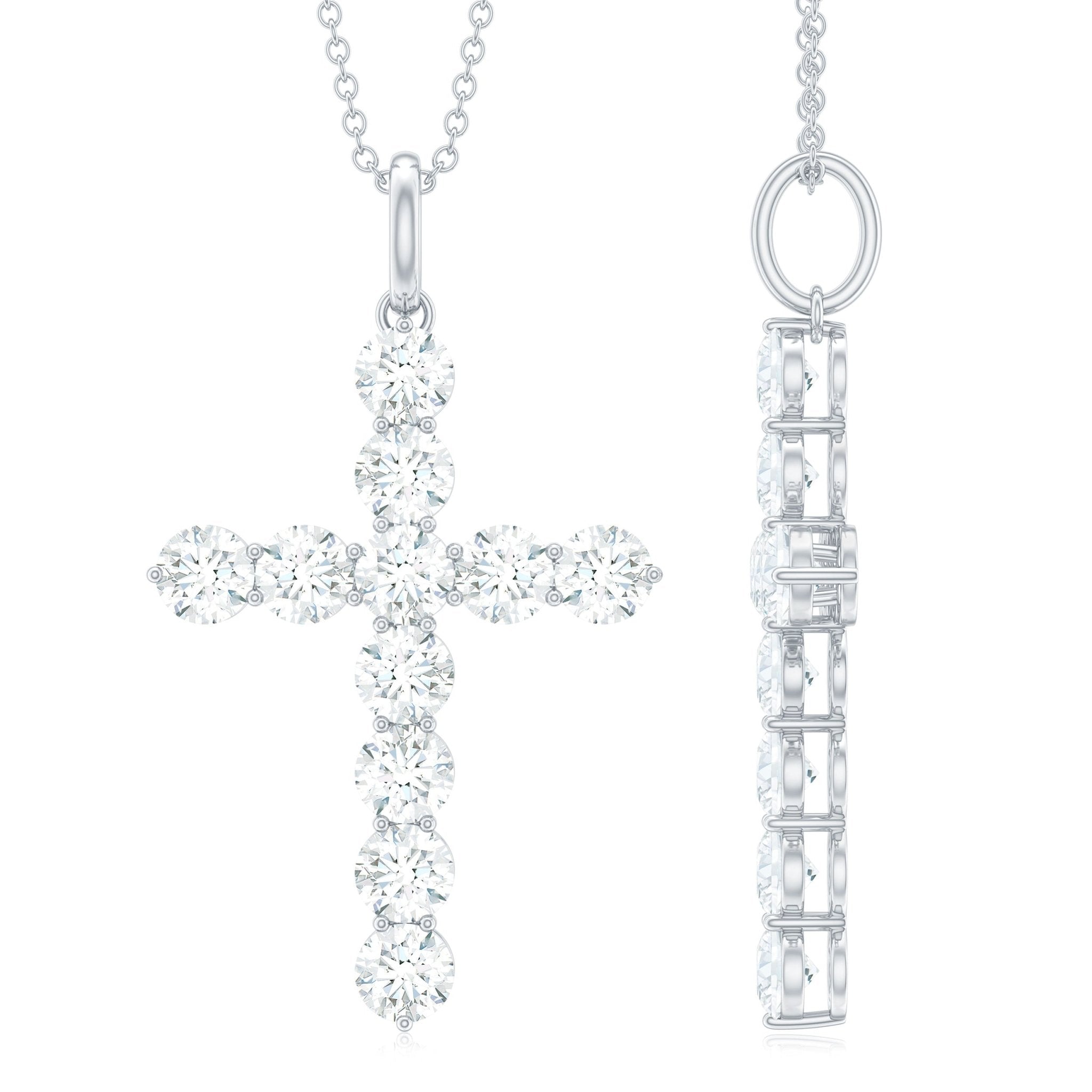 Lab Grown Diamond Catholic Cross Necklace for Women - Two & Gathered