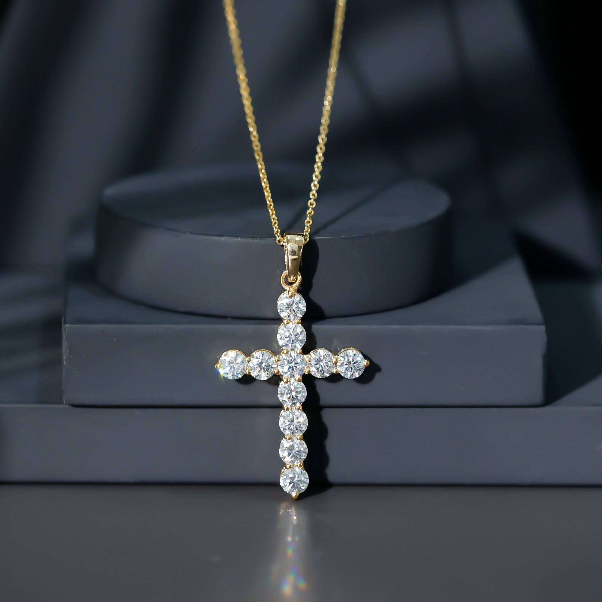 Lab Grown Diamond Catholic Cross Necklace for Women - Two & Gathered