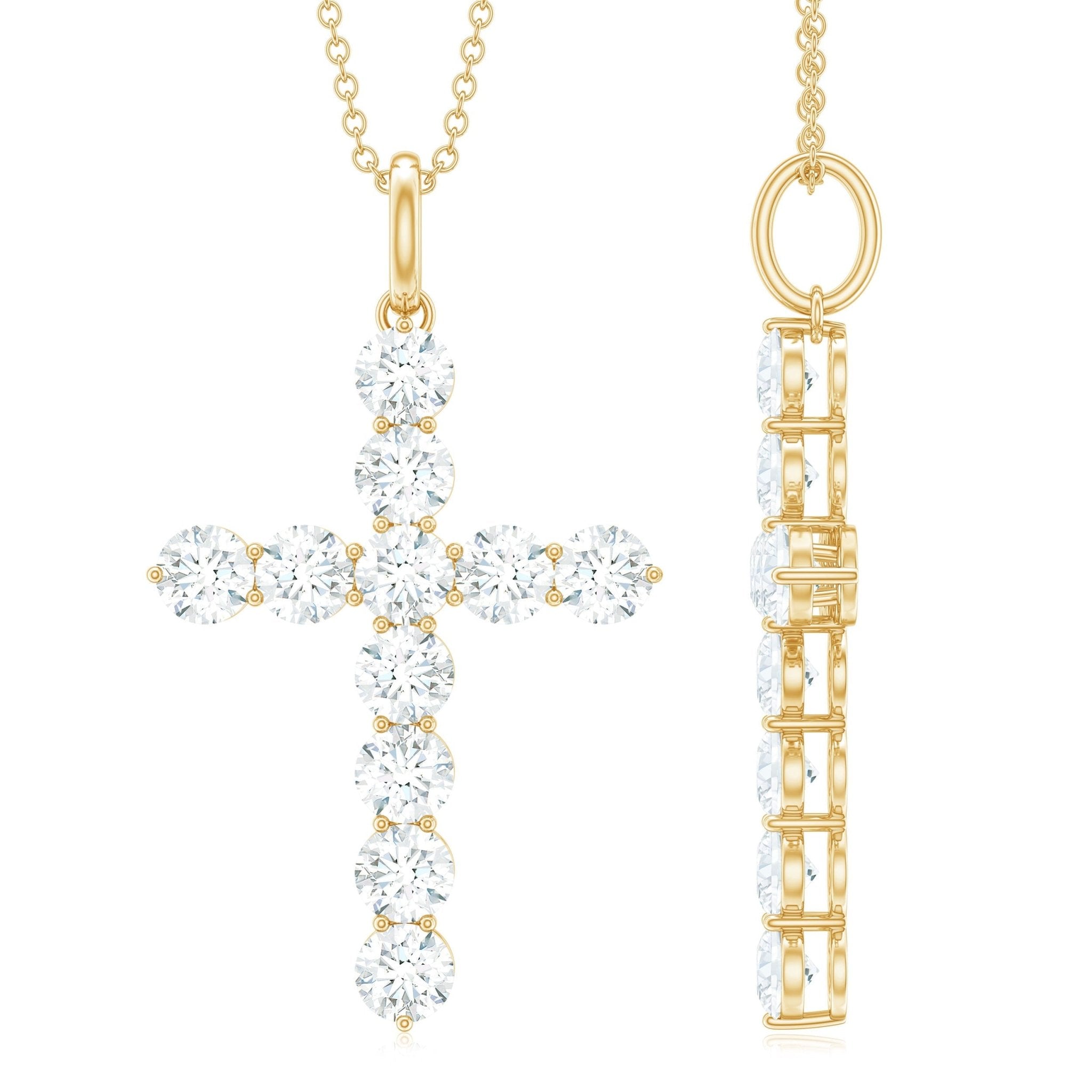 Lab Grown Diamond Catholic Cross Necklace for Women - Two & Gathered