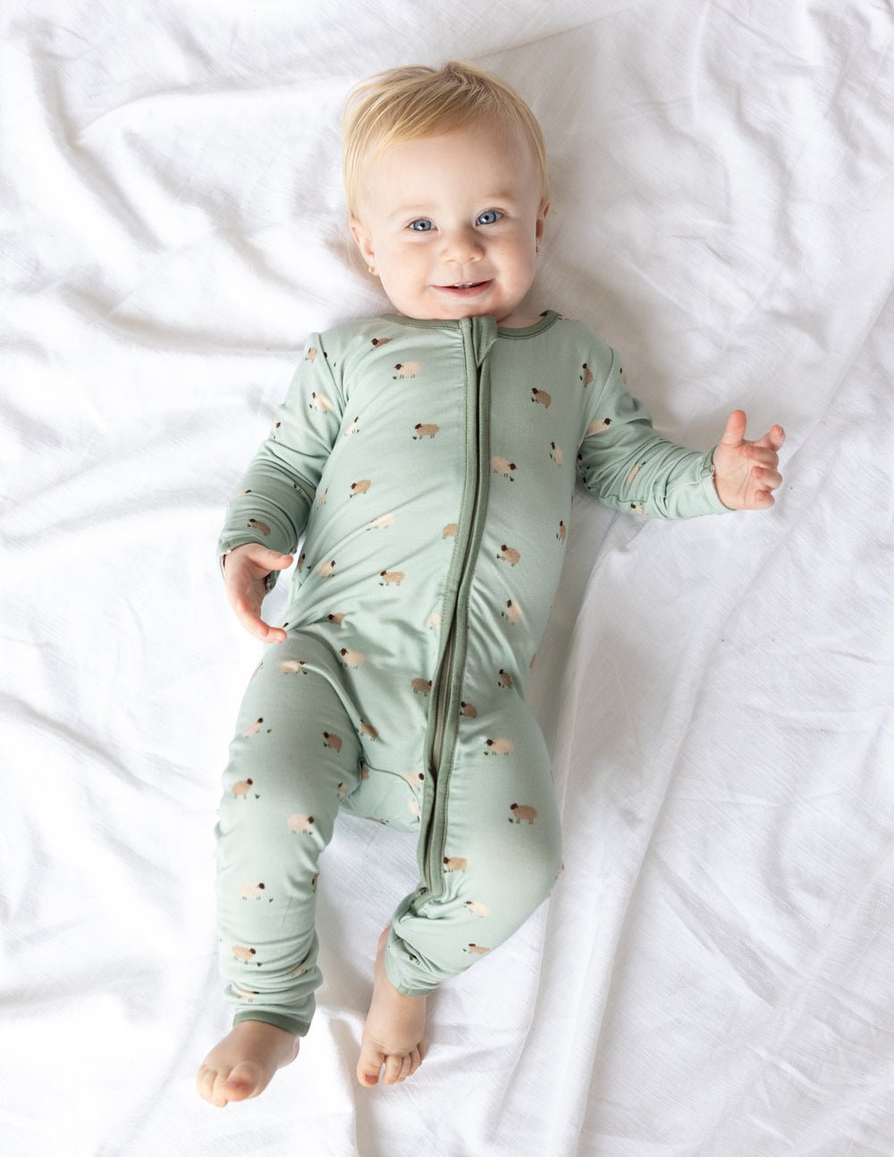 Lamb Bamboo Convertible Footed Onesie - Two & Gathered