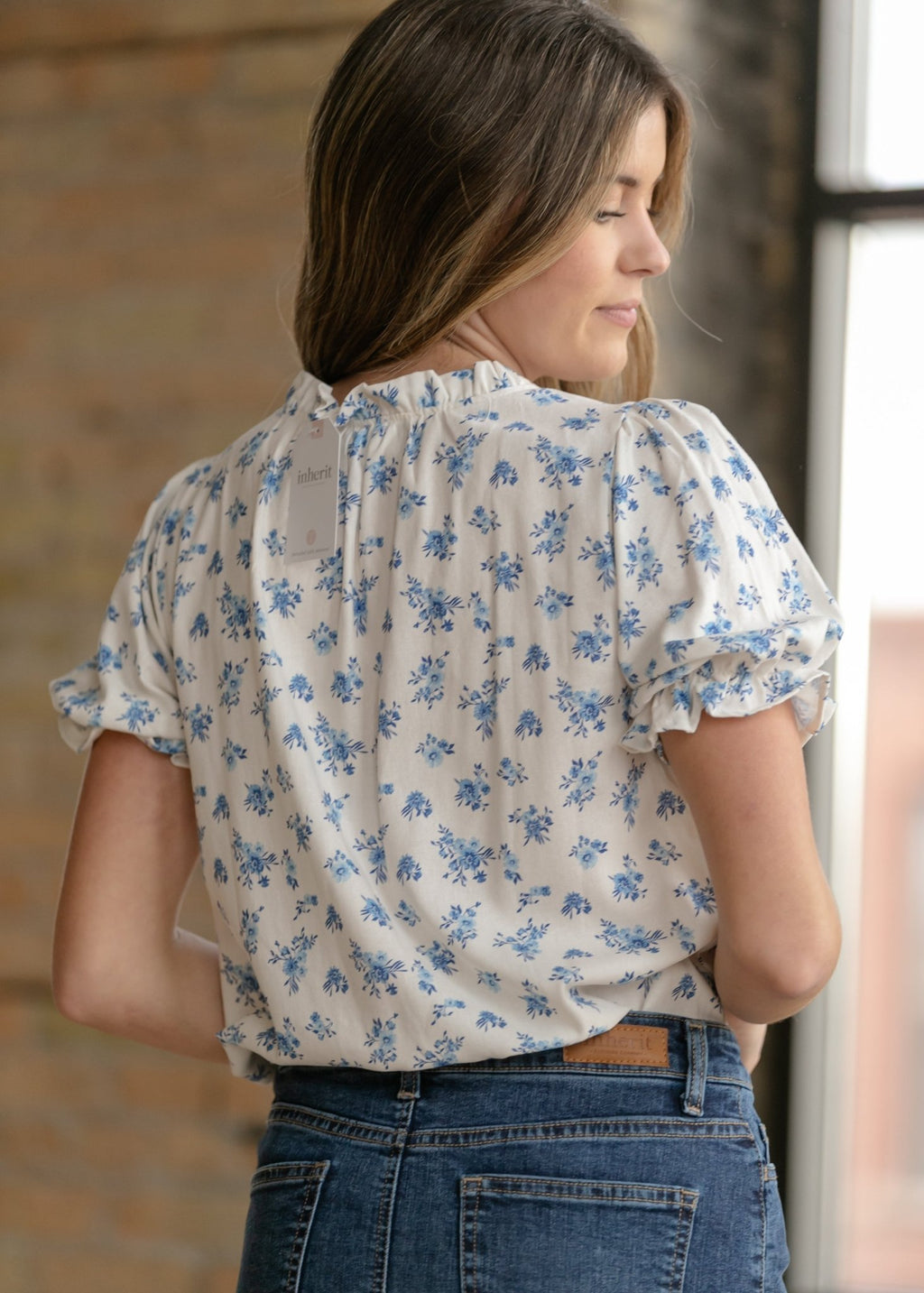 Laurel V - neck Floral Short Sleeve Top - Two & Gathered