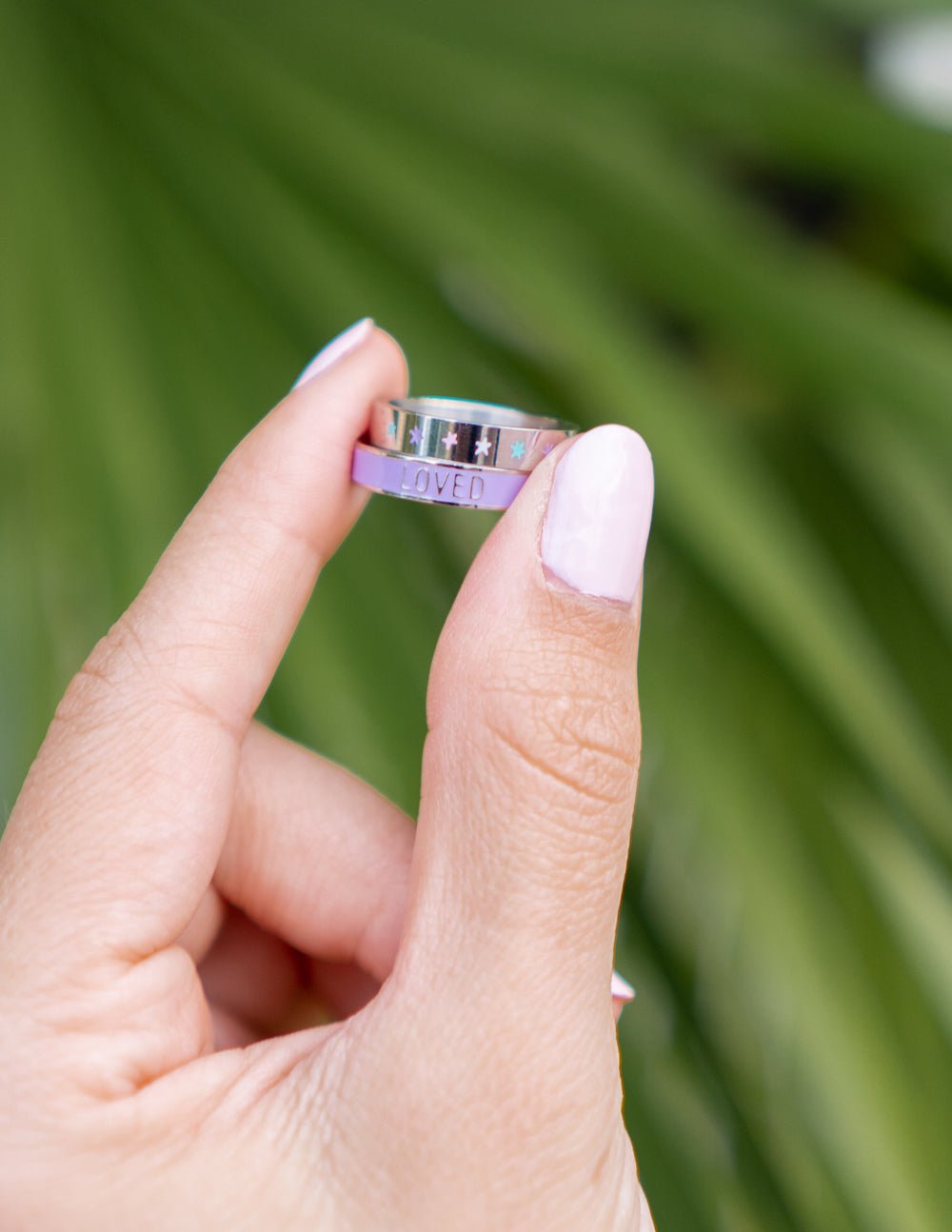 Lavender Enamel Loved Ring - Two & Gathered