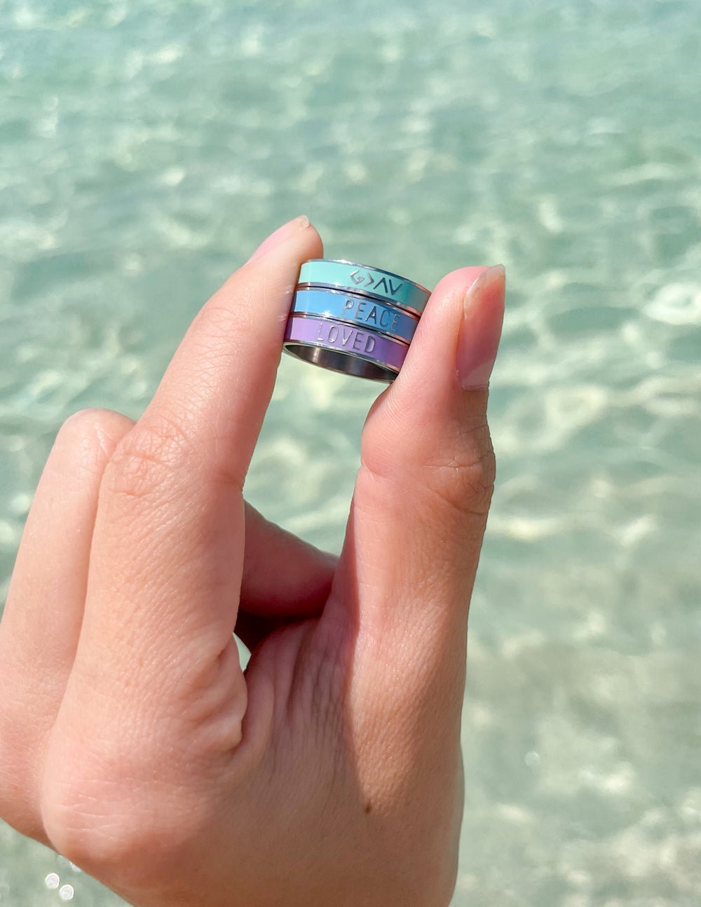 Lavender Enamel Loved Ring - Two & Gathered