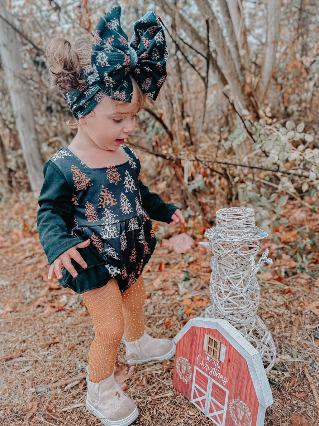Leopard trees ruffle romper - Two & Gathered