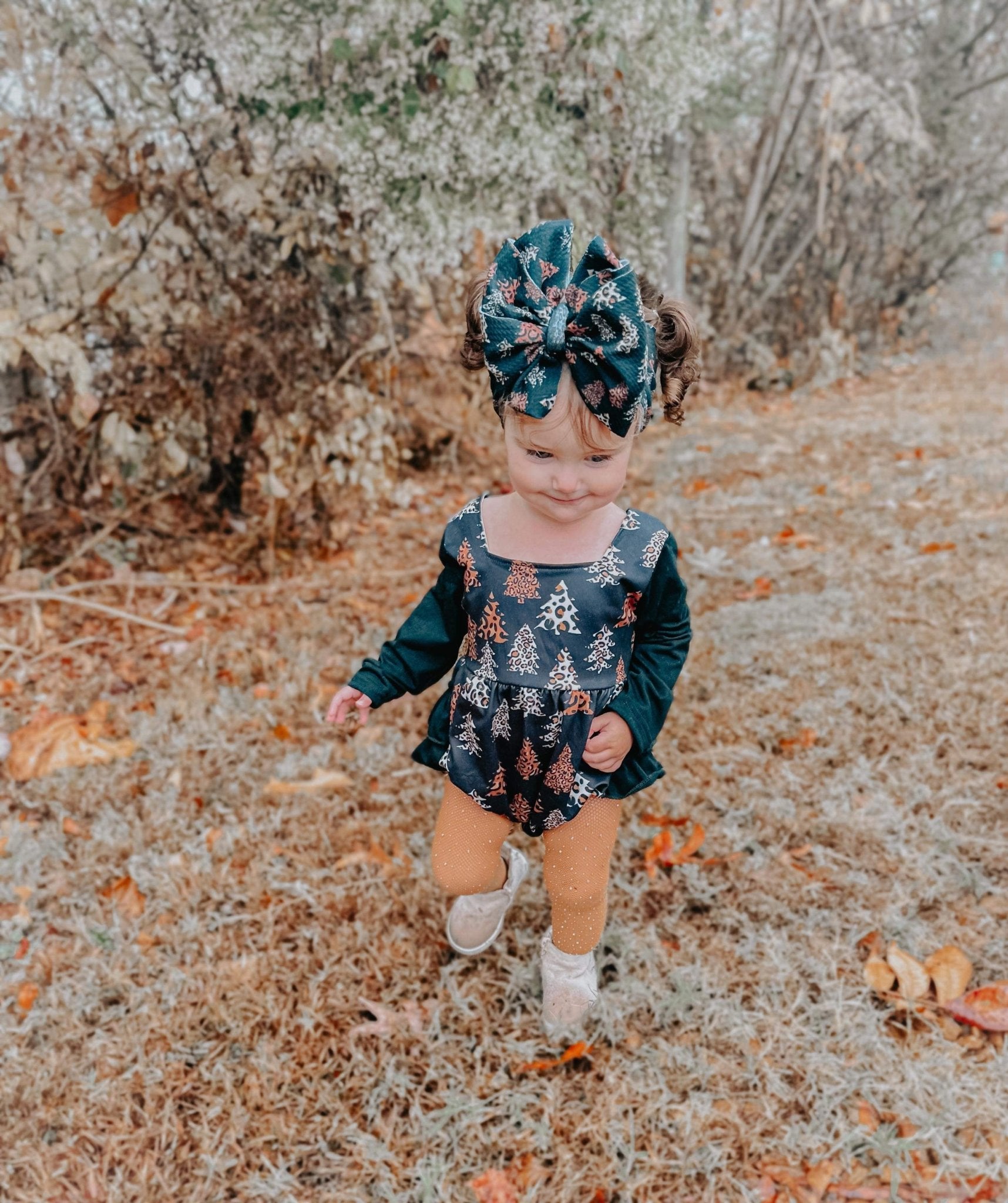 Leopard trees ruffle romper - Two & Gathered