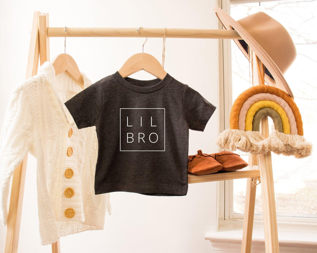 Lil bro Baby and Toddler Tshirt | Little Brother Pregnancy announcement sibling shirts (Square) - Two & Gathered