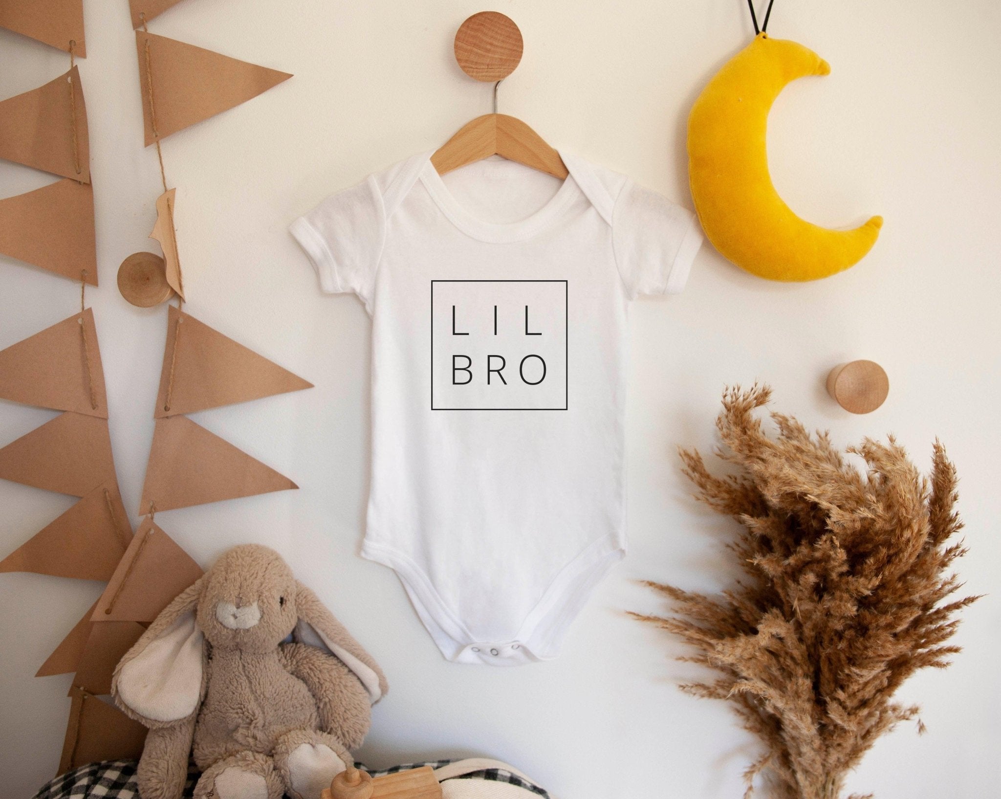 Lil Bro baby Onesie - Pregnancy Announcement Sibling shirts, Little Brother - Two & Gathered