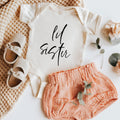 Lil sister baby Onesie (Cursive 2) - Pregnancy Announcement Sibling shirts, Lil sis, Little sister - Two & Gathered