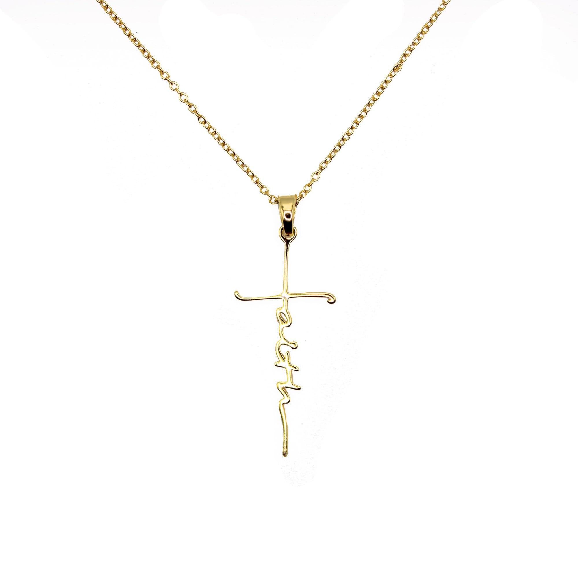 Love in Faith | Faith Cross Necklace | Christian Accessories | Faith - Based Apparel | Christian Gifts (Gold) - Two & Gathered