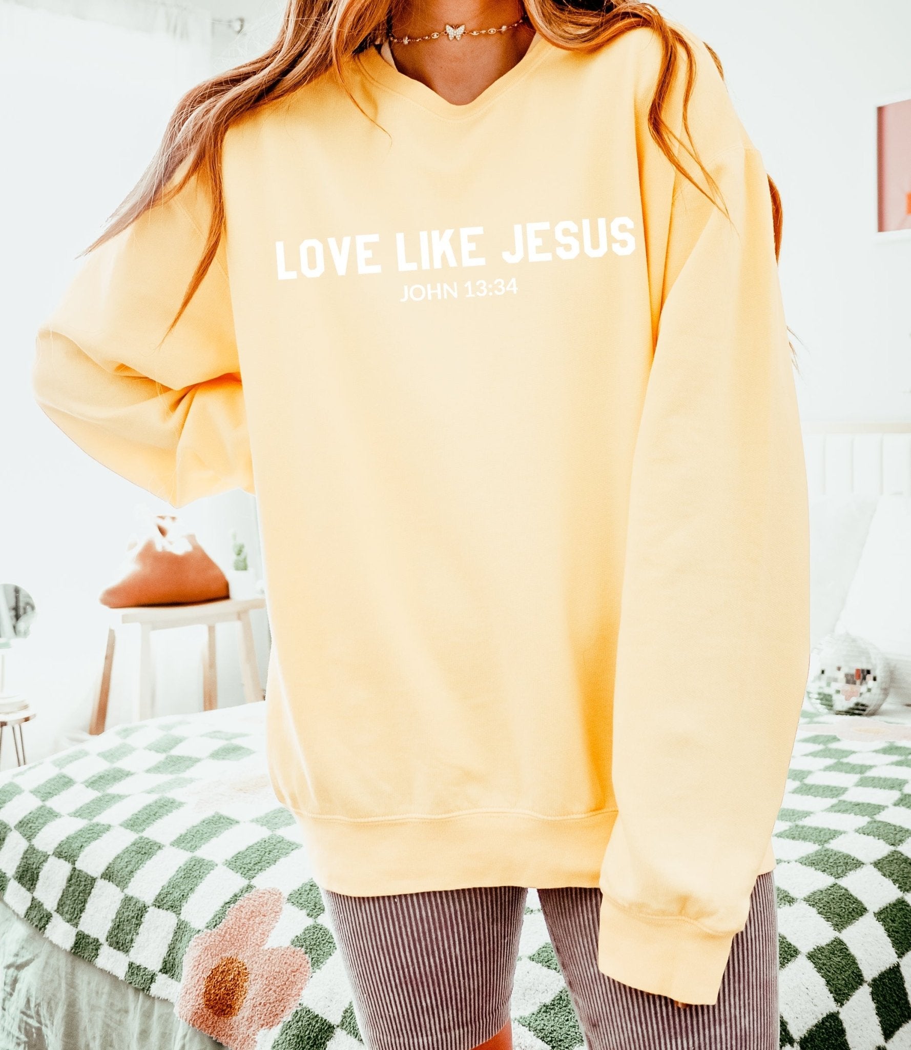Love Like Jesus Christian Garment Dyed Comfort Colors Sweatshirt - Two & Gathered