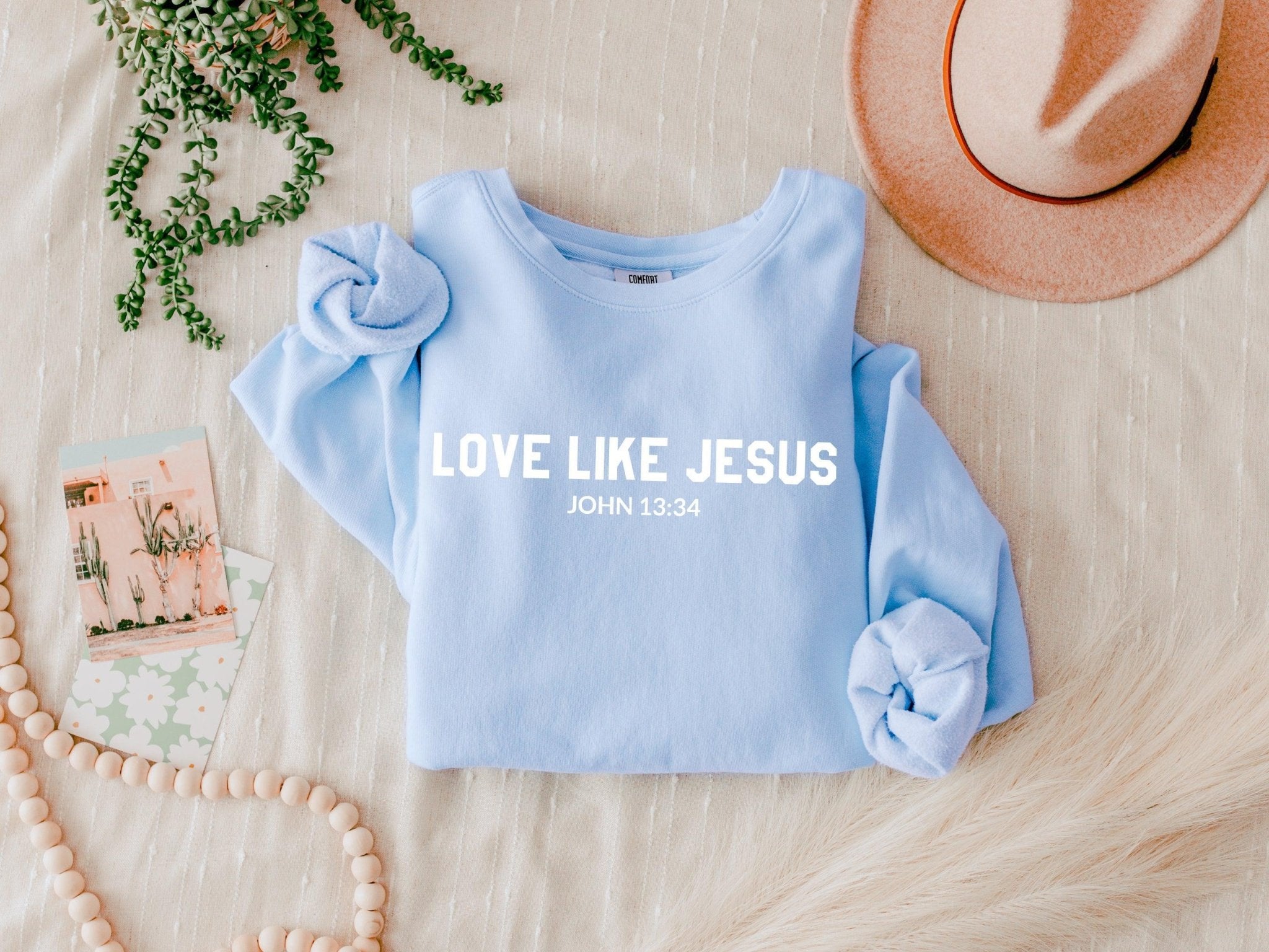 Love Like Jesus Christian Garment Dyed Comfort Colors Sweatshirt - Two & Gathered