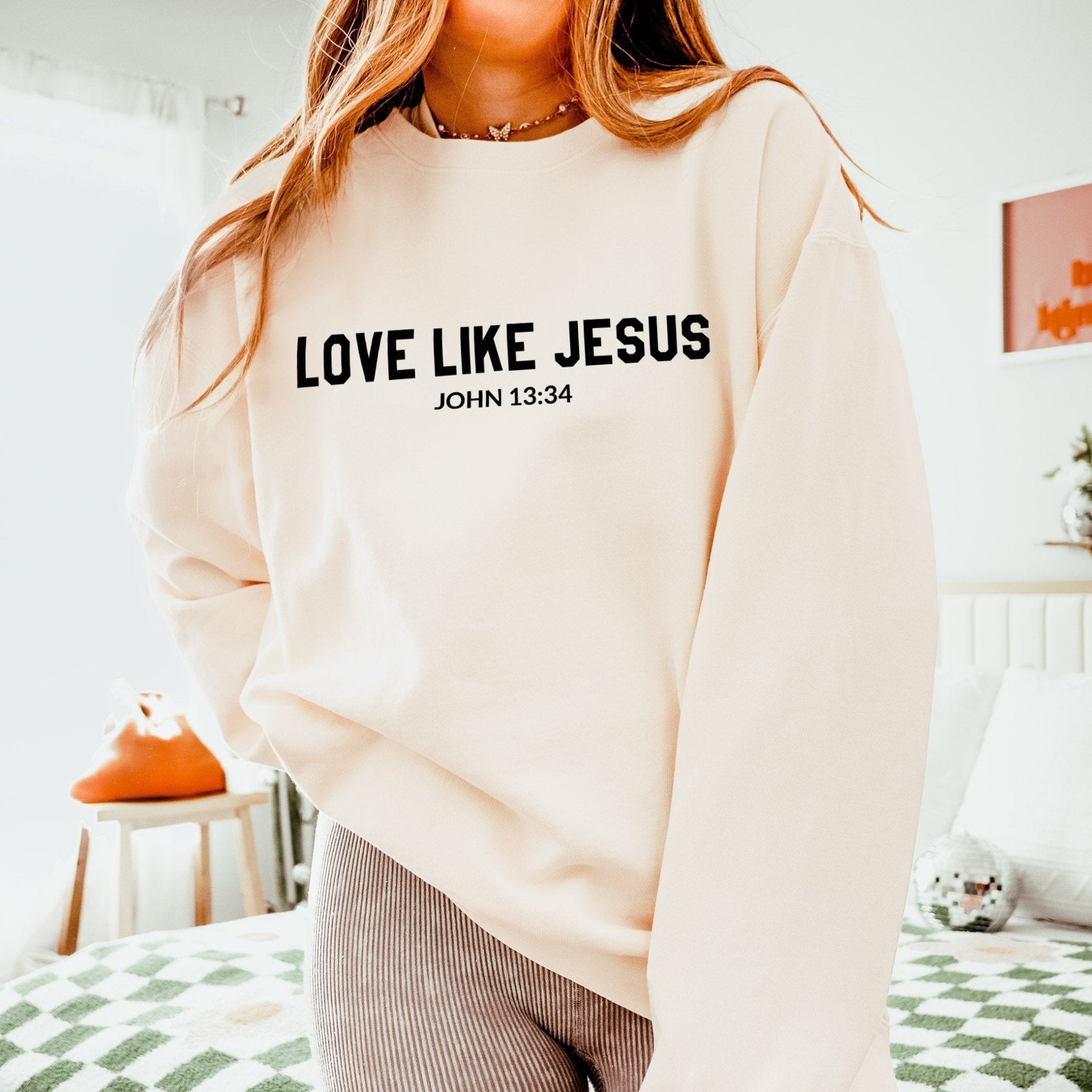 Love Like Jesus Christian Garment Dyed Comfort Colors Sweatshirt - Two & Gathered