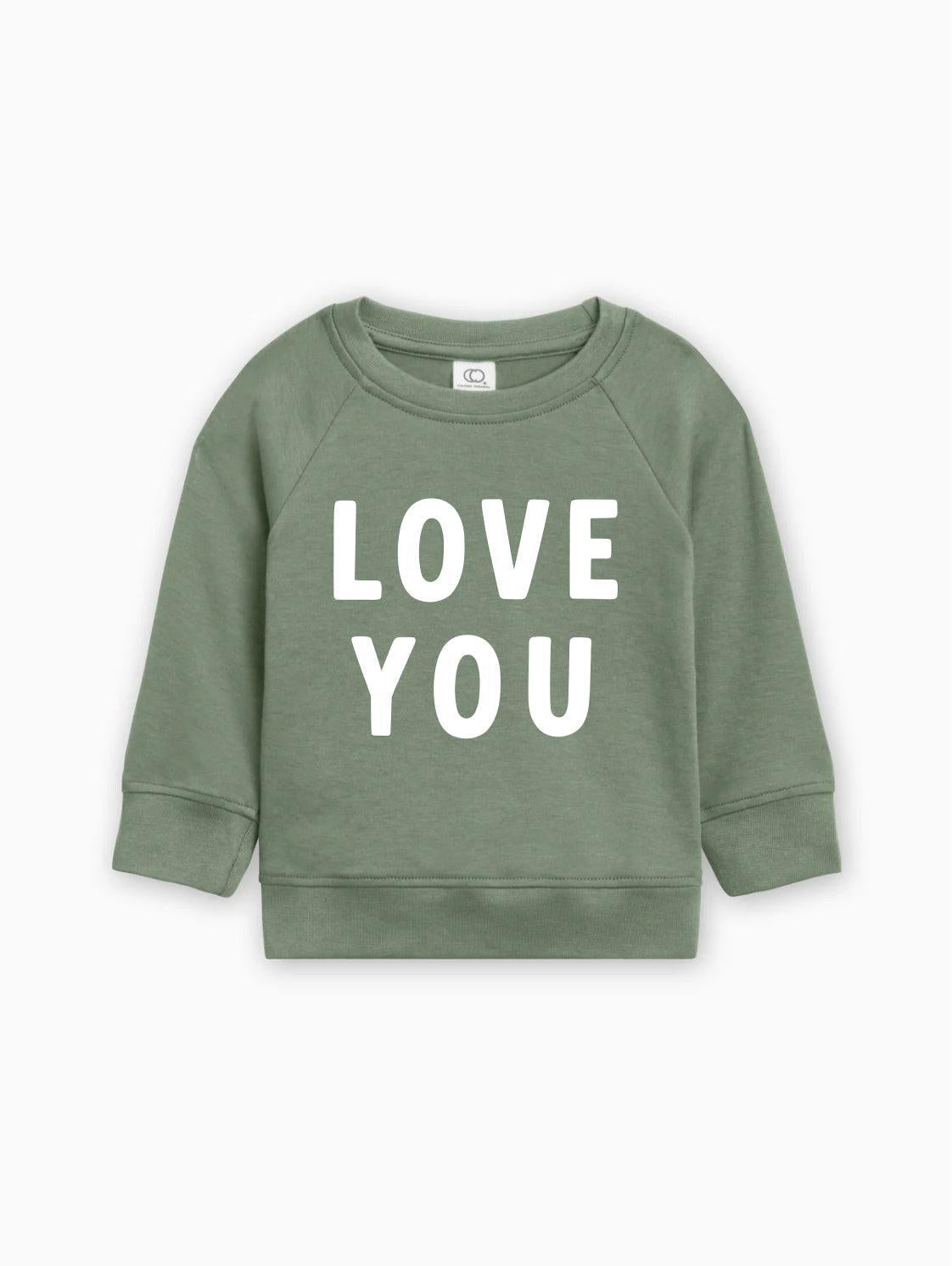 Love You Organic Cotton Baby Toddler Valentine Day Pullover - Two & Gathered
