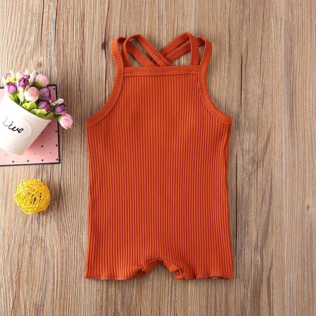Luxury Modern Baby Kids Boy and Girl Infant Romper Jumpsuit Cotton Outfits Set Ribbed Solid Clothes For Kids - Two & Gathered