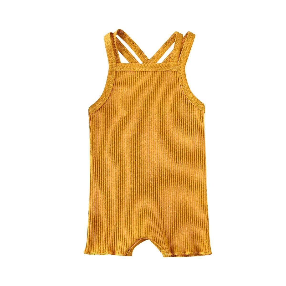 Luxury Modern Baby Kids Boy and Girl Infant Romper Jumpsuit Cotton Outfits Set Ribbed Solid Clothes For Kids - Two & Gathered