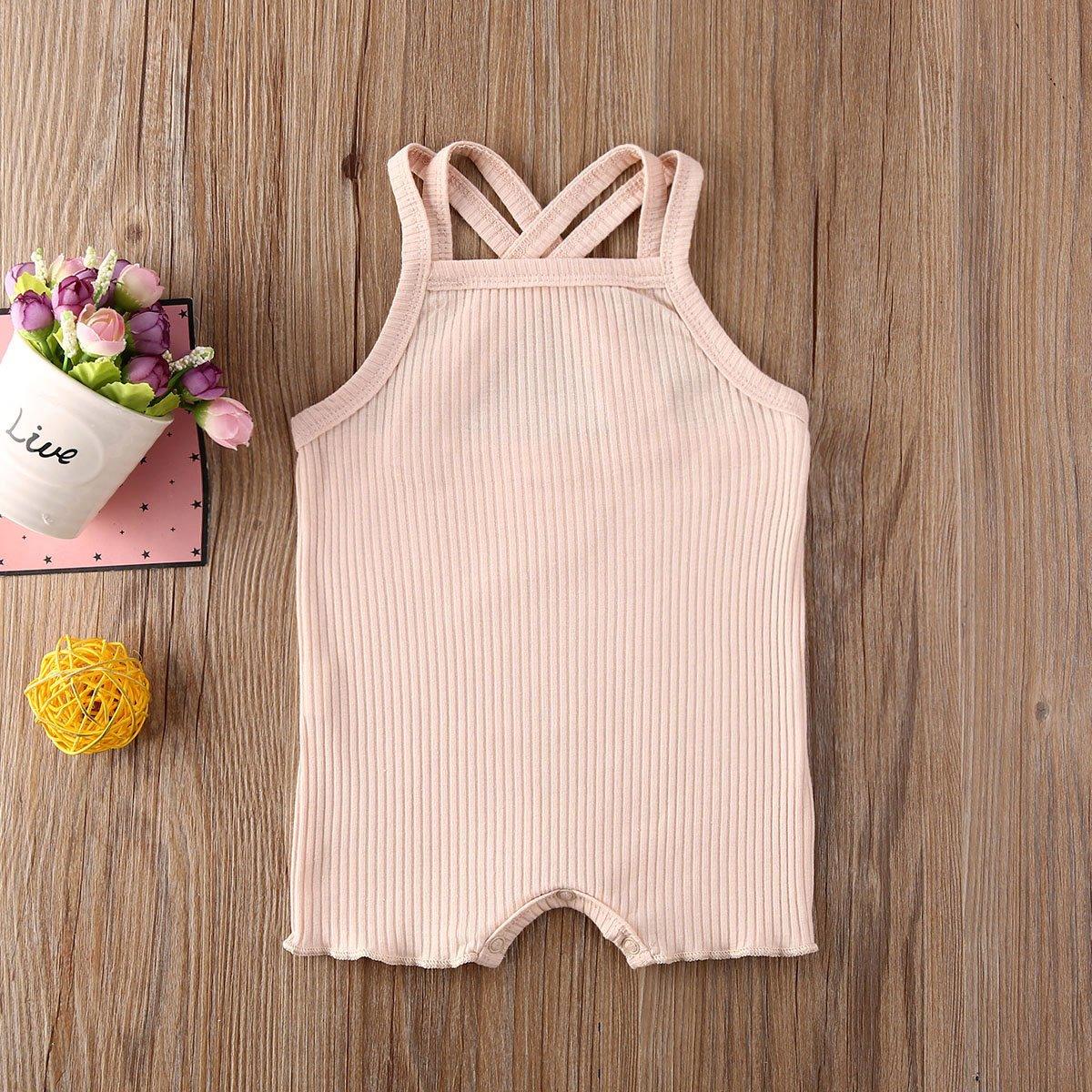 Luxury Modern Baby Kids Boy and Girl Infant Romper Jumpsuit Cotton Outfits Set Ribbed Solid Clothes For Kids - Two & Gathered