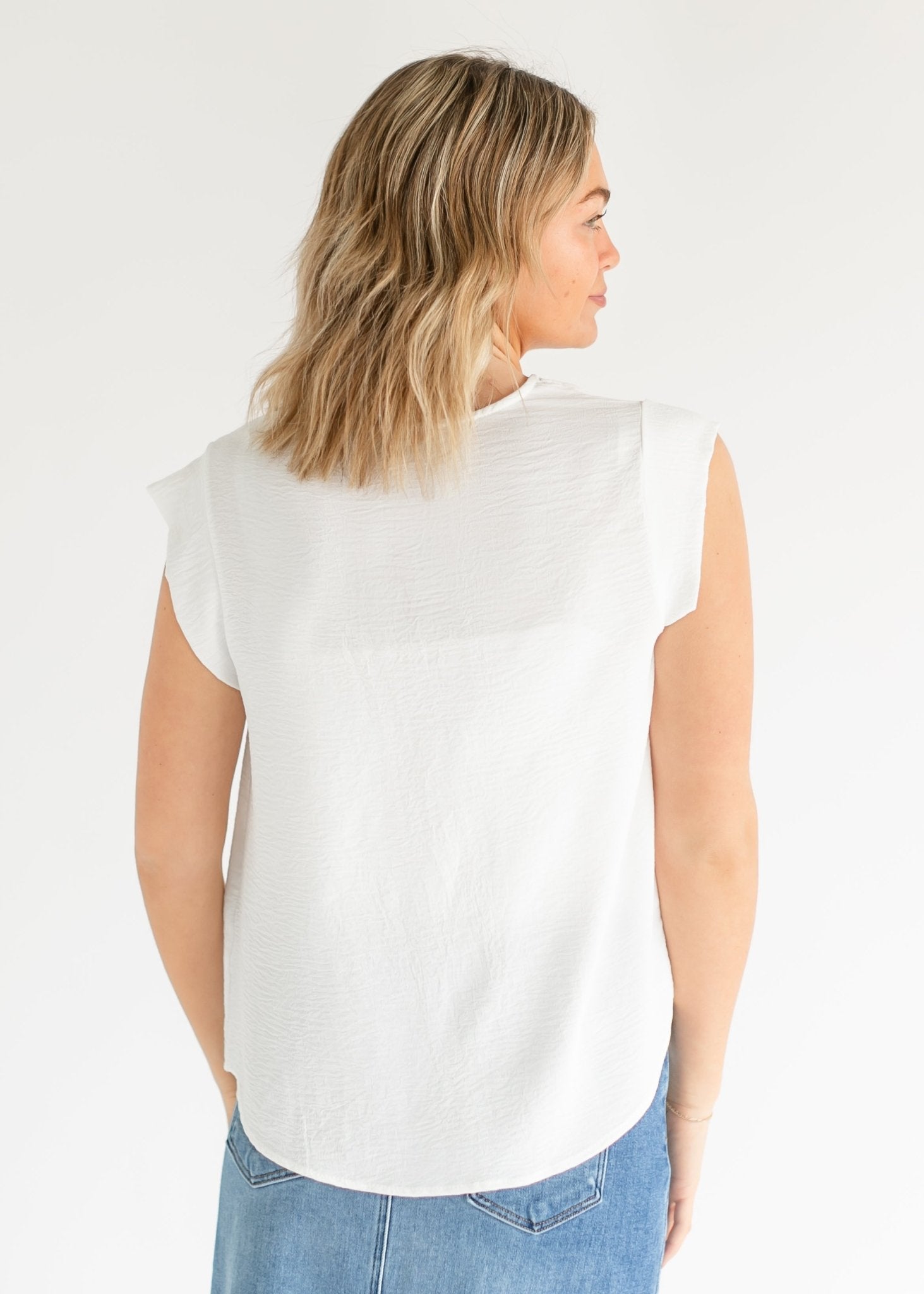 Madison V - neck Short Sleeve Flowy Top - Two & Gathered