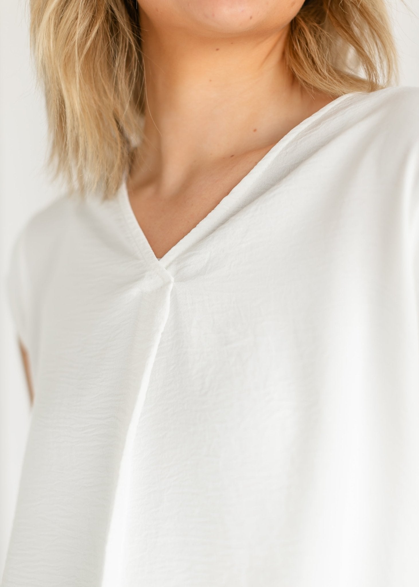 Madison V - neck Short Sleeve Flowy Top - Two & Gathered