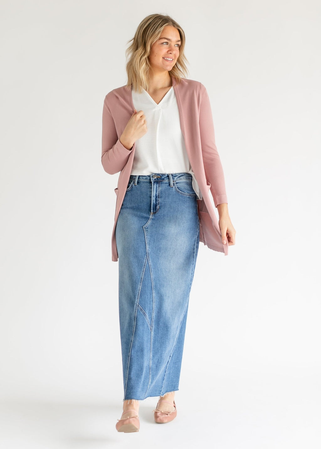 Madison V - neck Short Sleeve Flowy Top - Two & Gathered