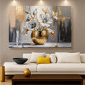 Magnolia Bloom in Gold Abstract Wall Art - Two & Gathered