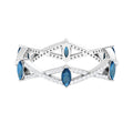Marquise London Blue Topaz Crossover Eternity Band with Diamond - Two & Gathered