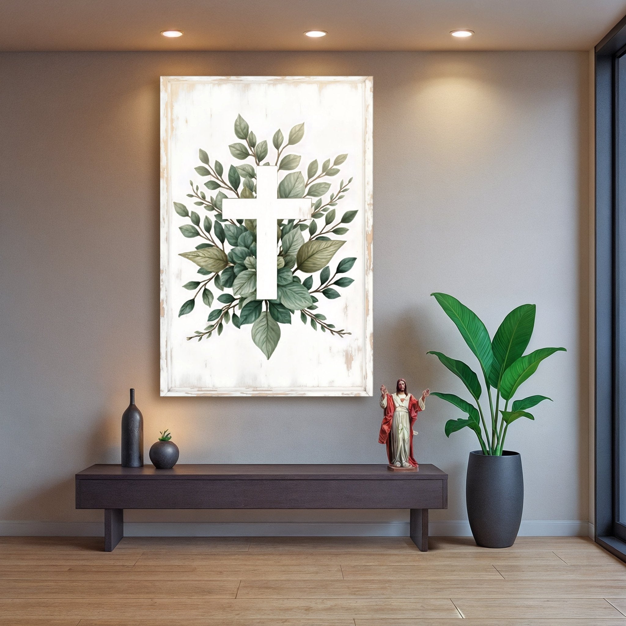 Minimalist Cross Faith Wall Art II - Two & Gathered