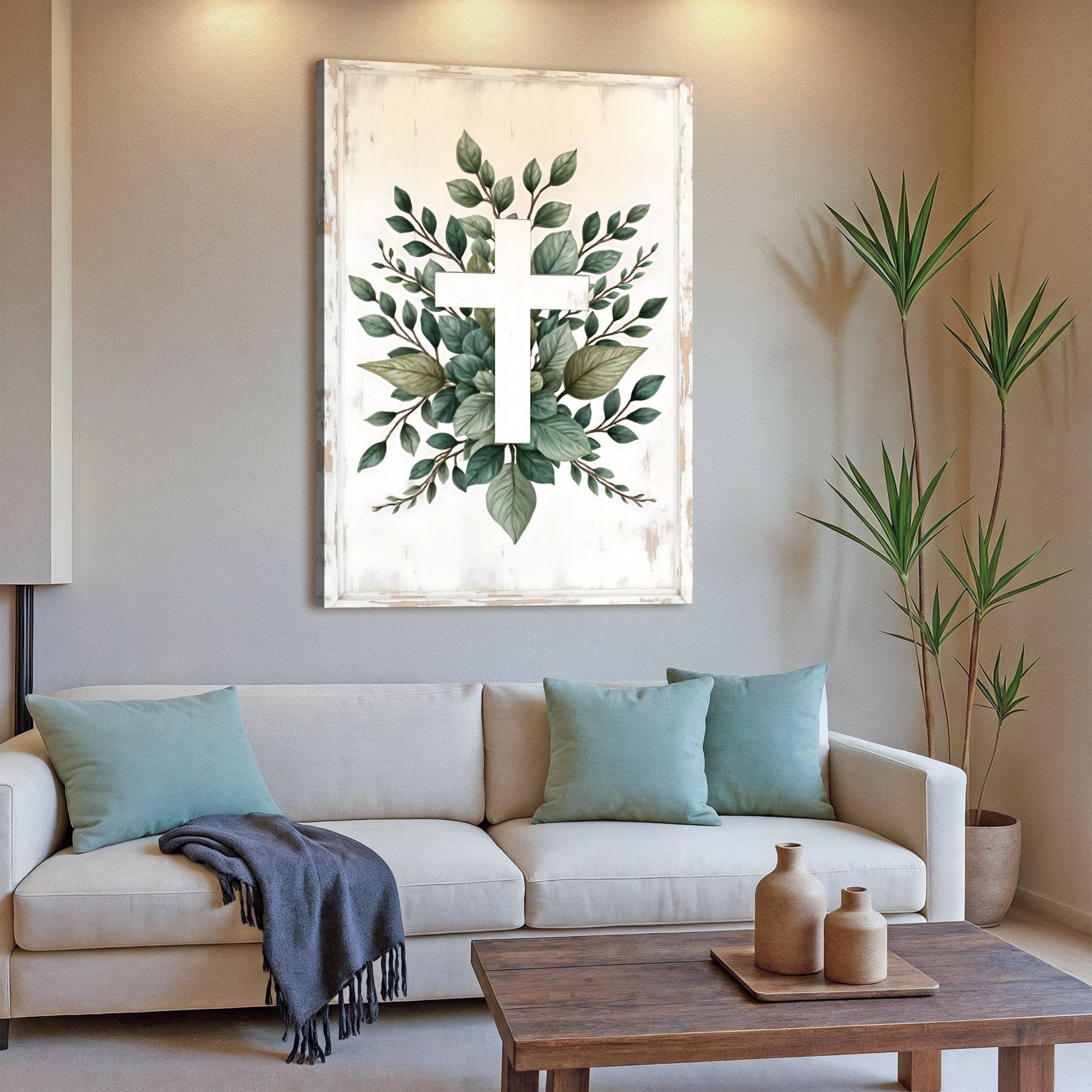 Minimalist Cross Faith Wall Art II - Two & Gathered
