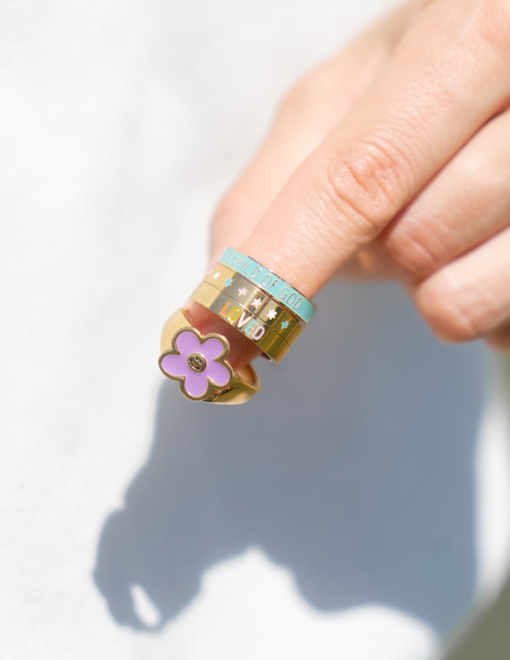 Mint Enamel Child of God Ring - Two & Gathered
