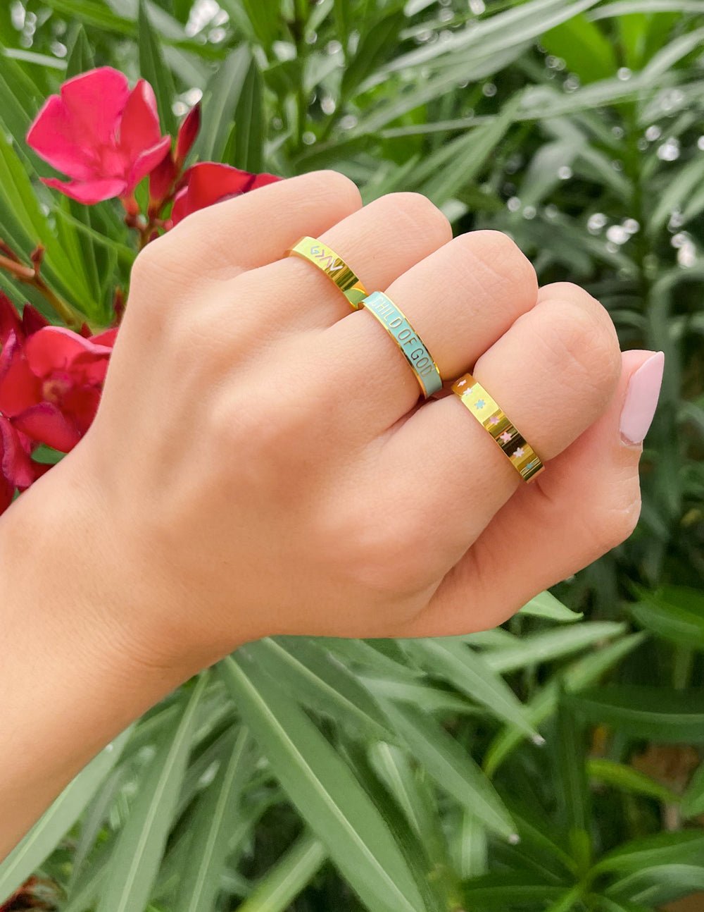 Mint Enamel Child of God Ring - Two & Gathered