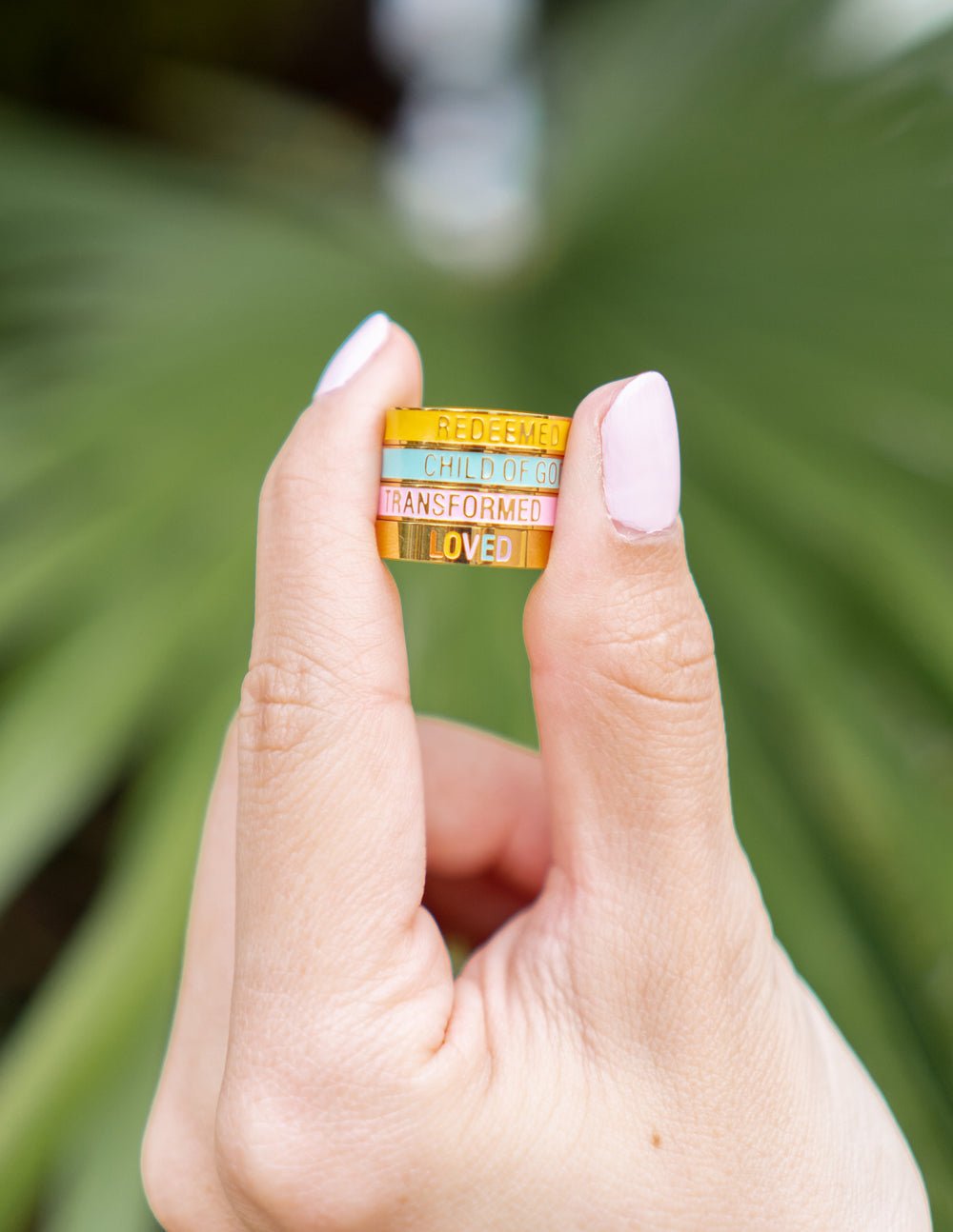 Mint Enamel Child of God Ring - Two & Gathered