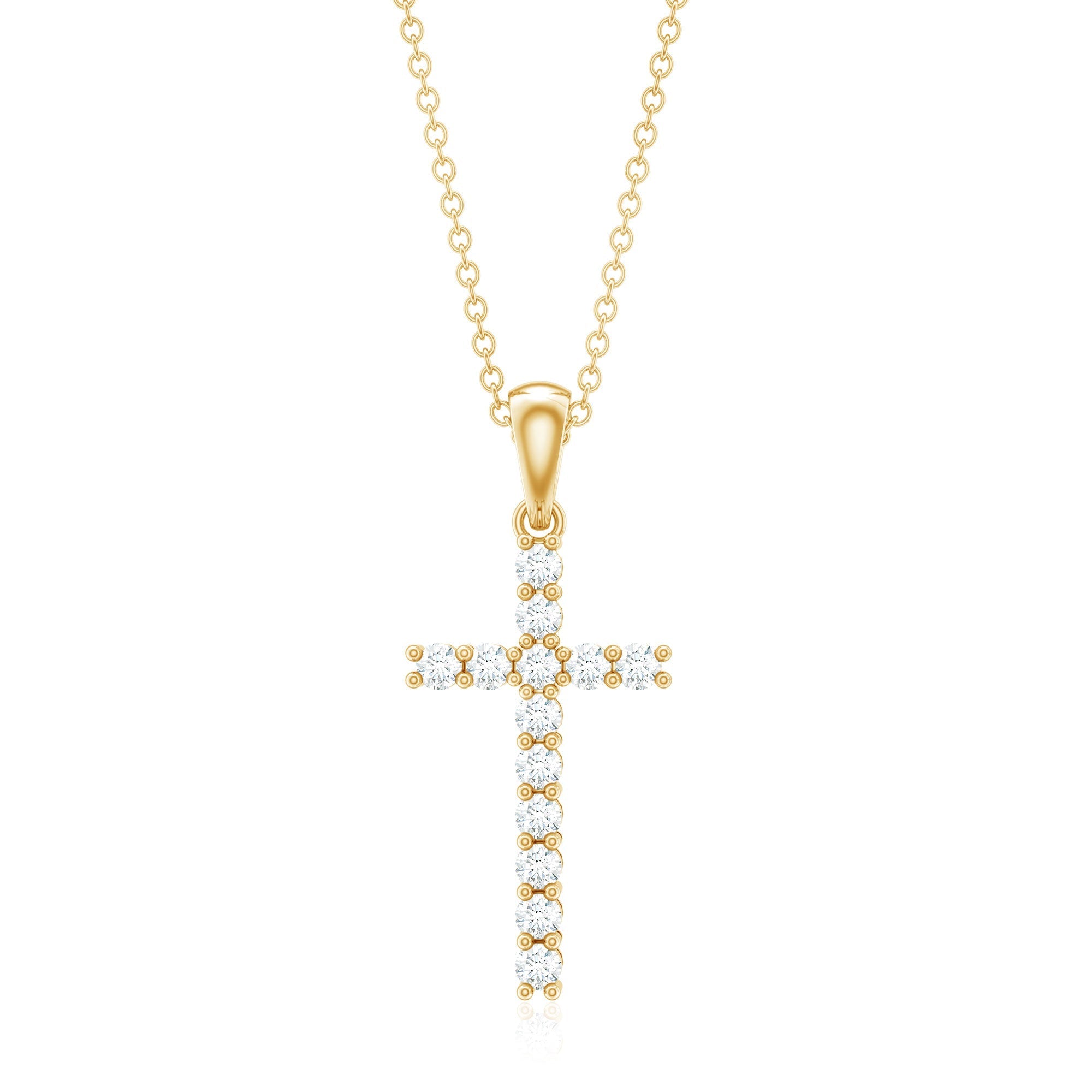 Natural Diamond Cross Pendant Necklace for Women - Two & Gathered
