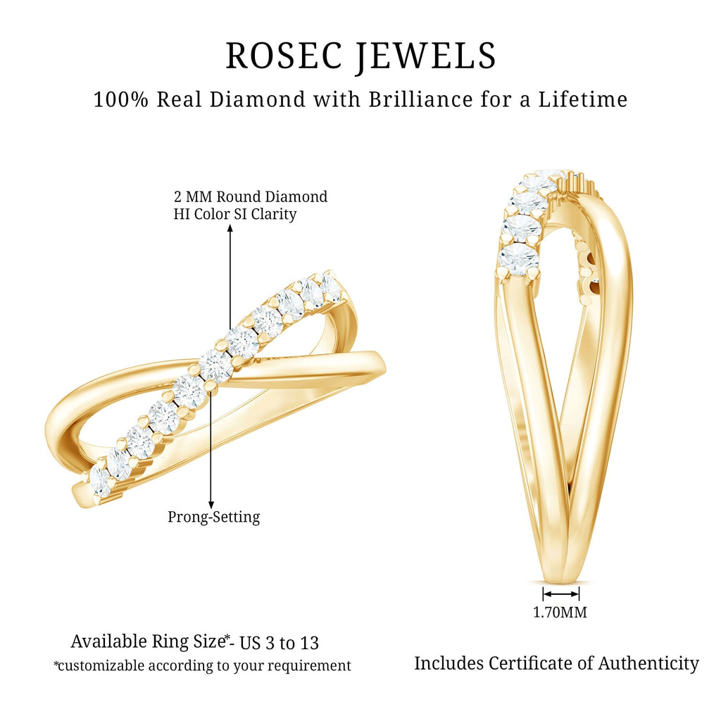 Natural Diamond Crossover Promise Ring - Two & Gathered