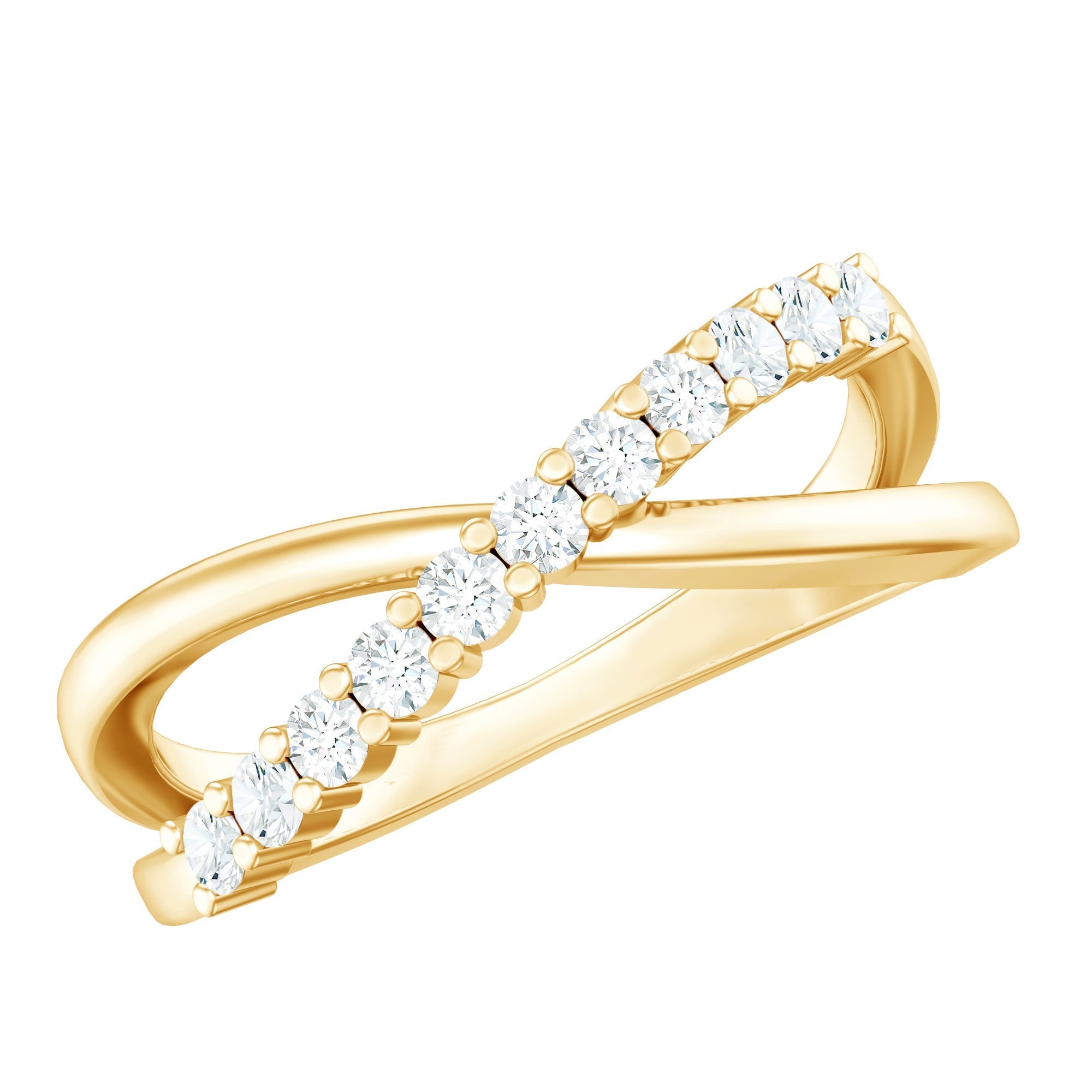 Natural Diamond Crossover Promise Ring - Two & Gathered