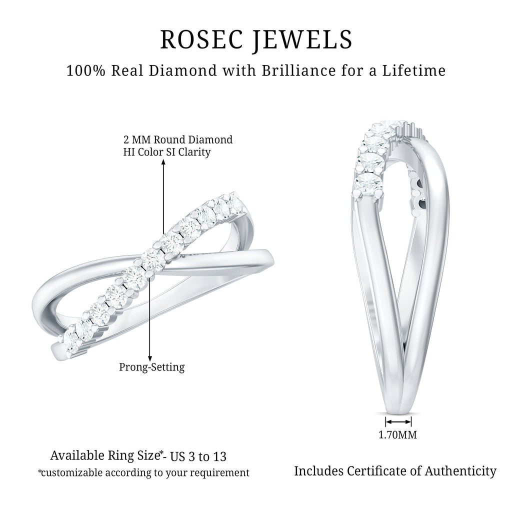 Natural Diamond Crossover Promise Ring - Two & Gathered