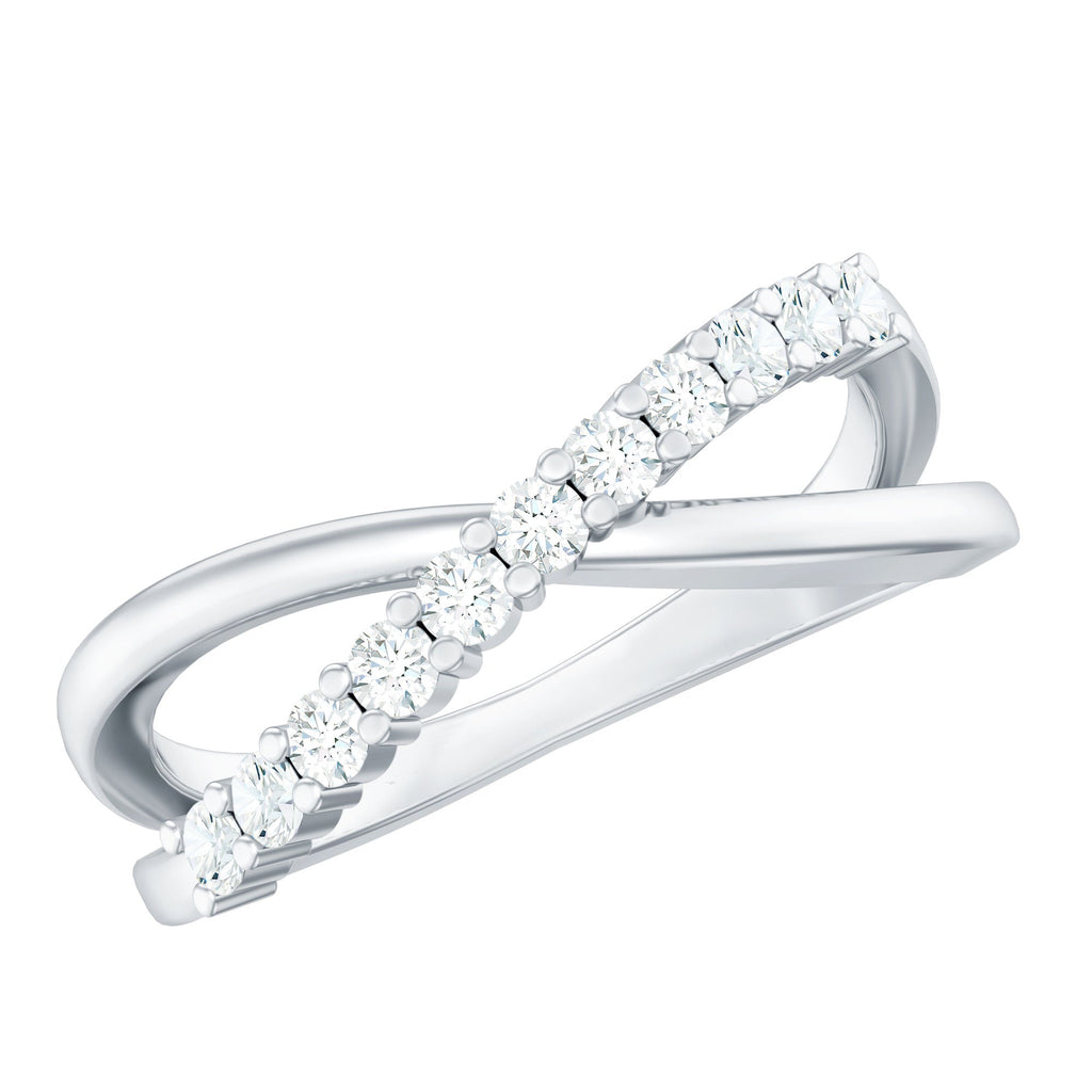 Natural Diamond Crossover Promise Ring - Two & Gathered