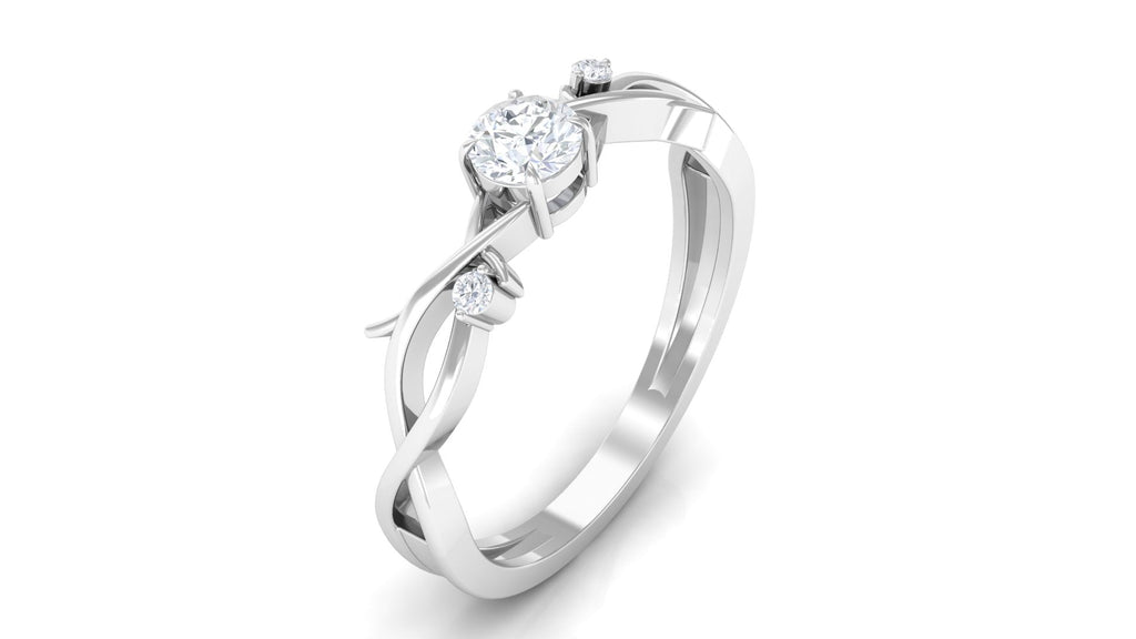 Natural Diamond Promise Ring with Crossover Shank - Two & Gathered