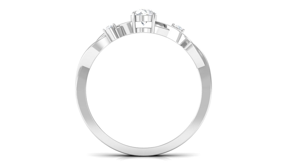 Natural Diamond Promise Ring with Crossover Shank - Two & Gathered