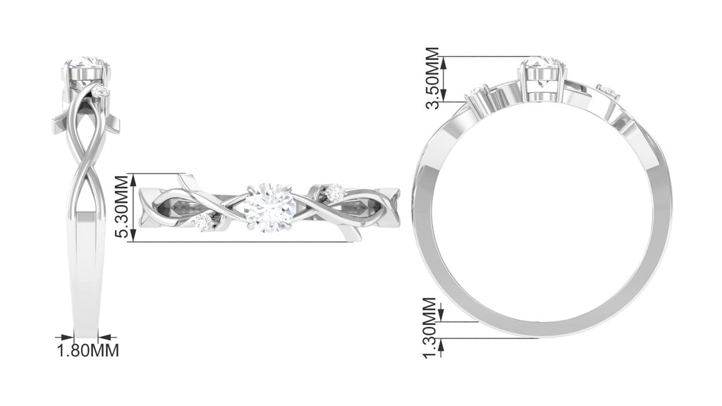 Natural Diamond Promise Ring with Crossover Shank - Two & Gathered