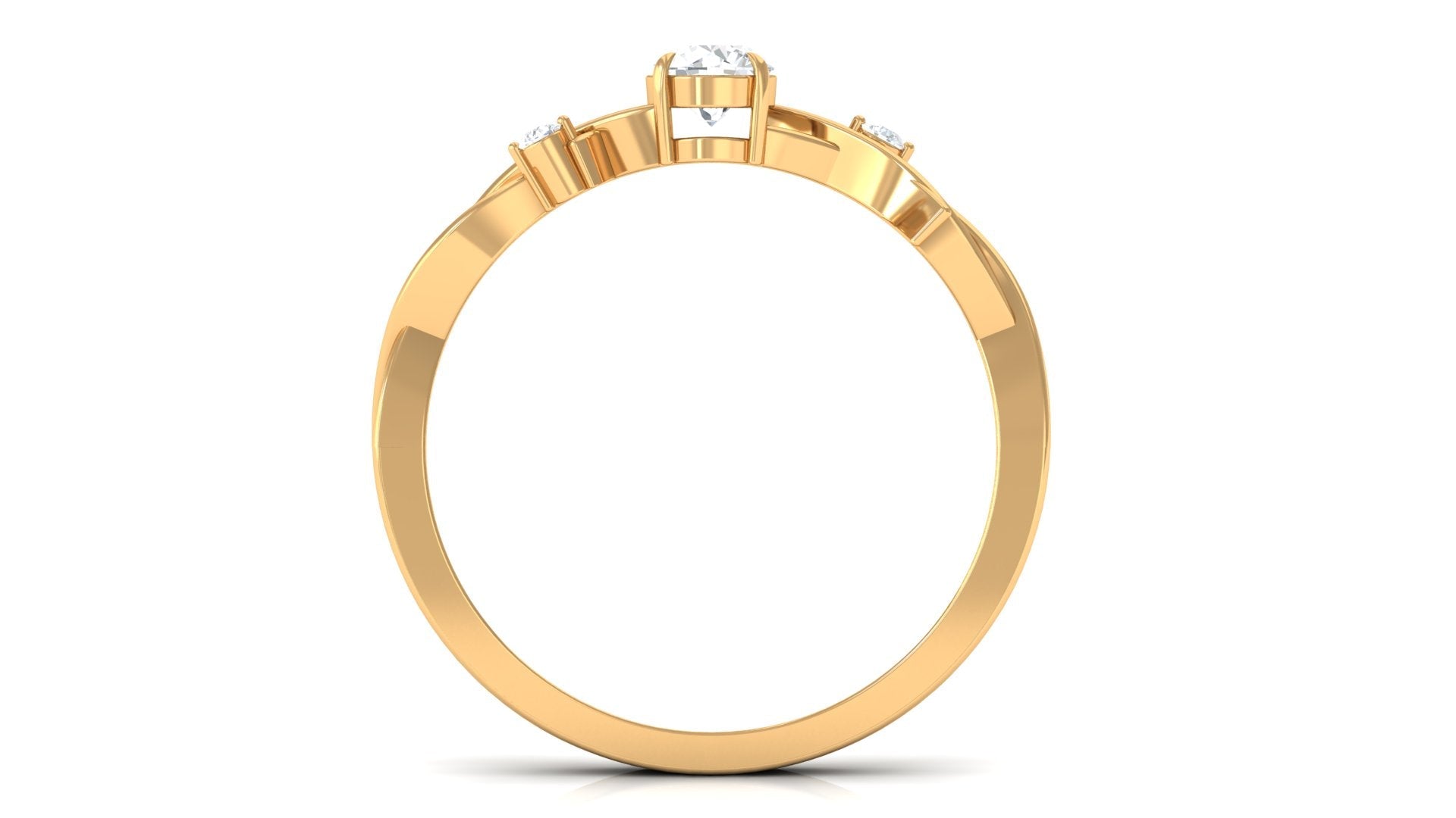 Natural Diamond Promise Ring with Crossover Shank - Two & Gathered