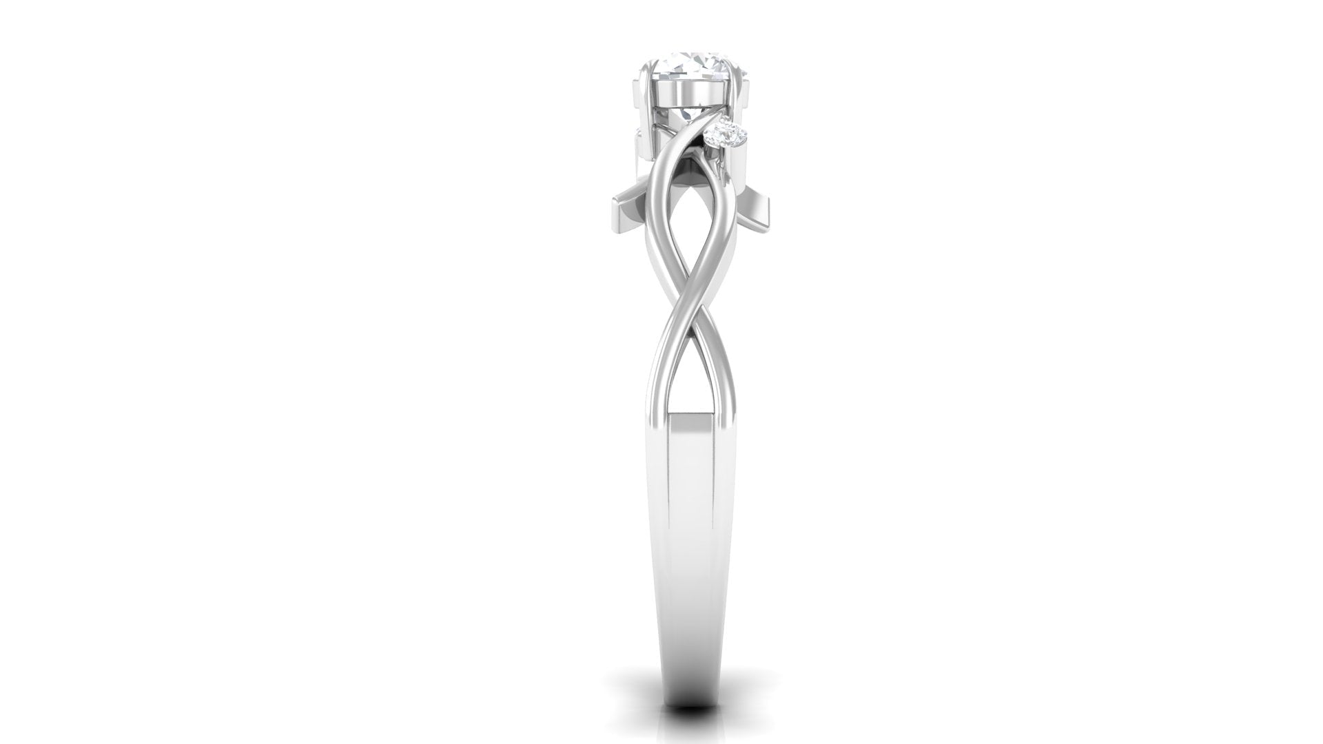 Natural Diamond Promise Ring with Crossover Shank - Two & Gathered
