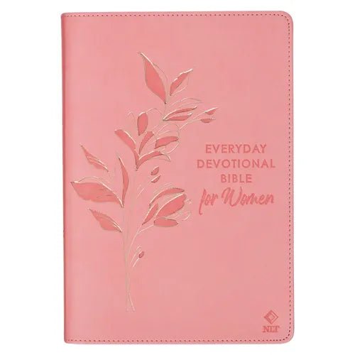 NLT Holy Bible Everyday Devotional Bible for Women New Living Translation, Vegan Leather, Pink Debossed - Leather - Two & Gathered
