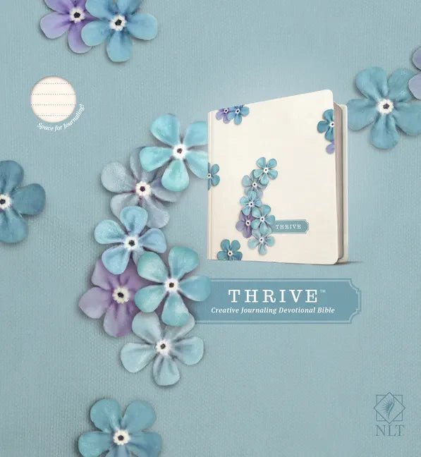 NLT Thrive Creative Journaling Devotional Bible (Hardcover, Blue Flowers) - Hardcover - Two & Gathered