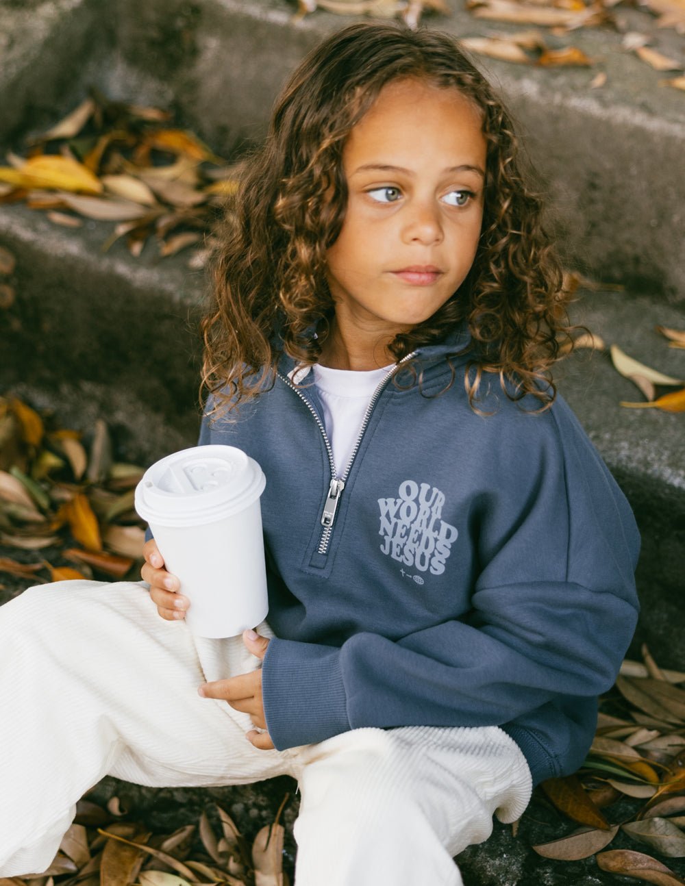 Our World Needs Jesus Kids Half - Zip - Two & Gathered