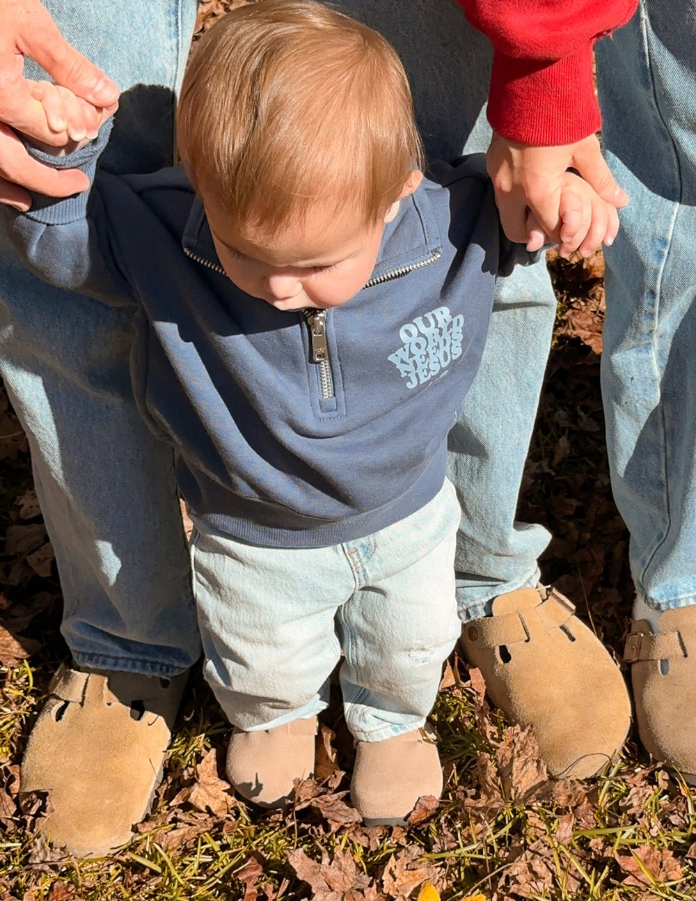 Our World Needs Jesus Kids Half - Zip - Two & Gathered