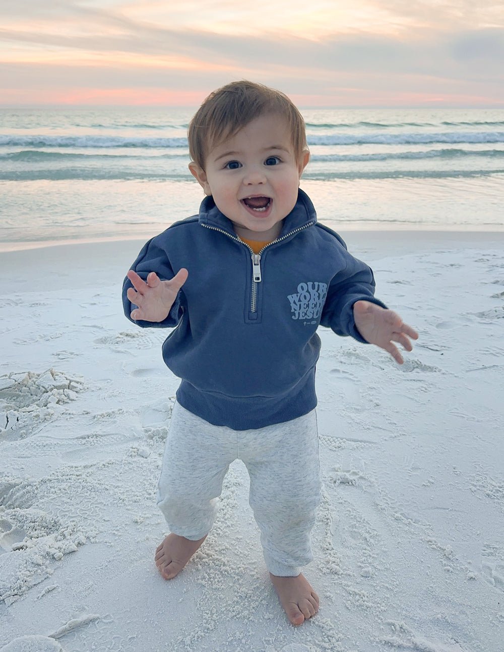 Our World Needs Jesus Kids Half - Zip - Two & Gathered