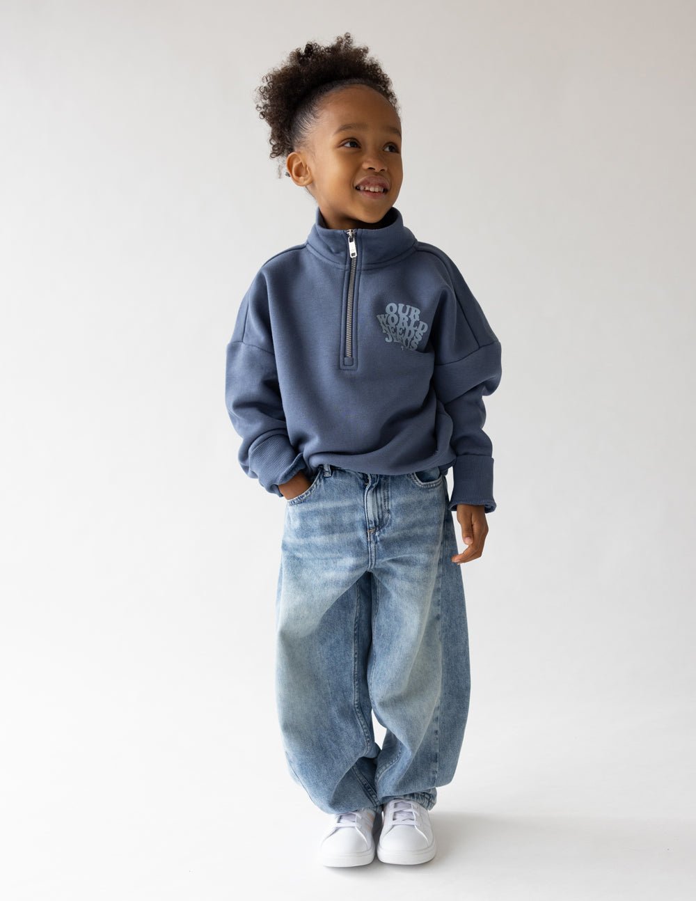 Our World Needs Jesus Kids Half - Zip - Two & Gathered