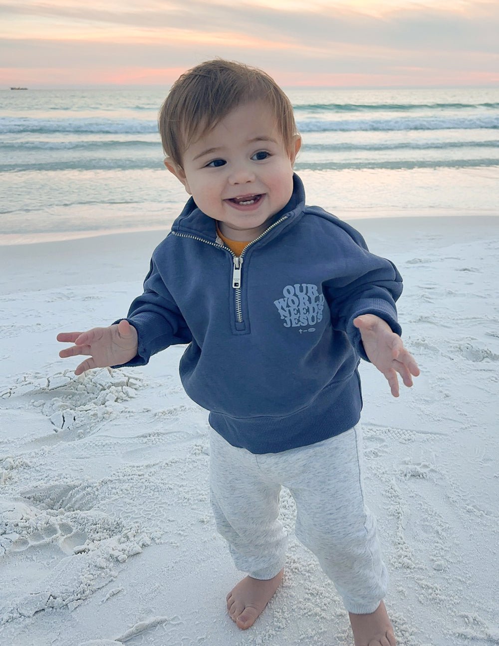 Our World Needs Jesus Kids Half - Zip - Two & Gathered