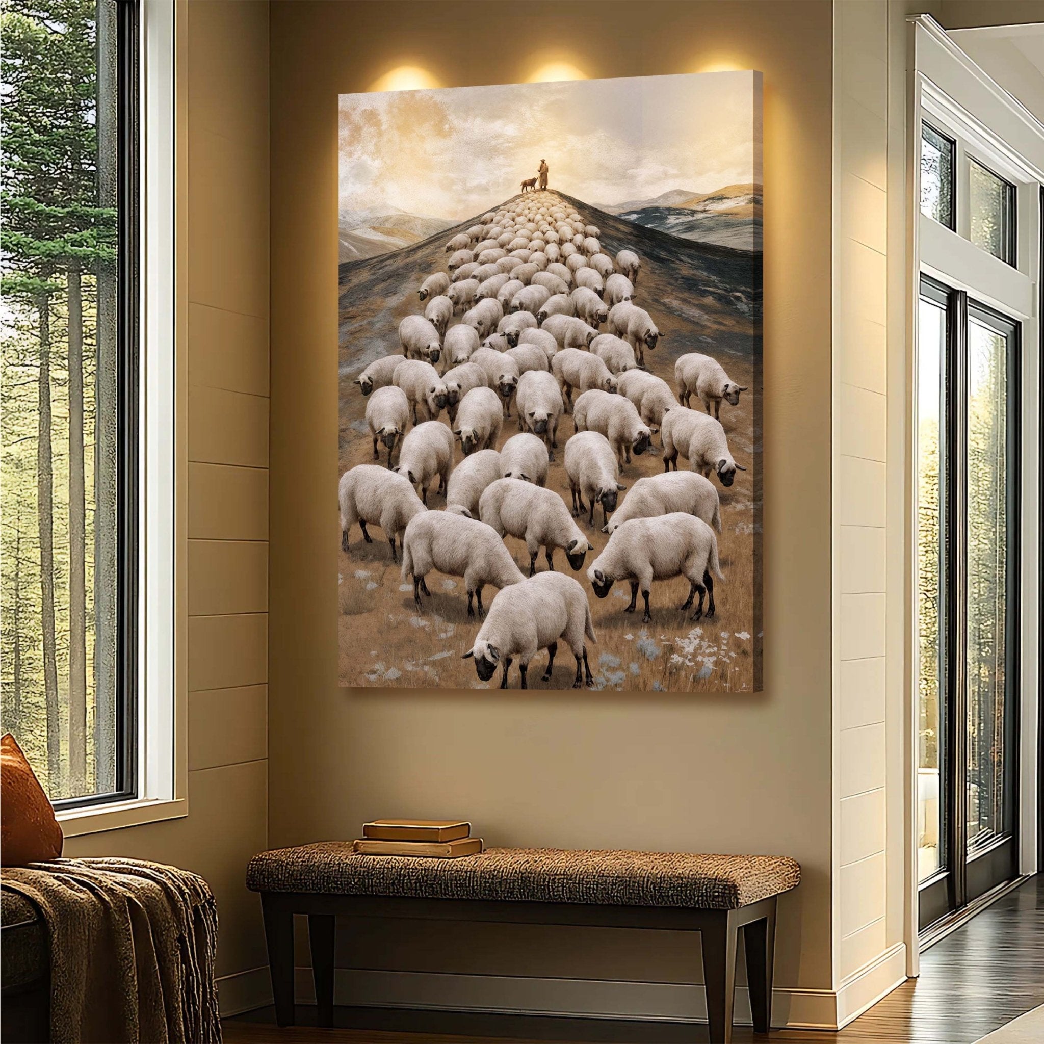 Parable Of The Lost Sheep Faith Wall Art II - Two & Gathered