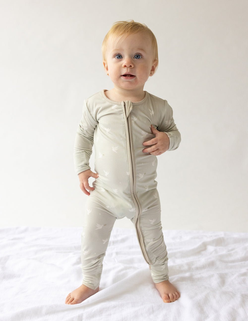 Peace Bamboo Convertible Footed Onesie - Two & Gathered